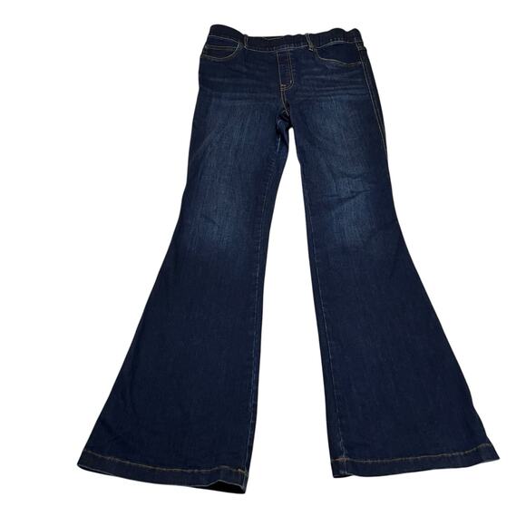 Spanx Flare Pull On Jeans Midnight Shade Style 20327R Size Large - Picture 2 of 5